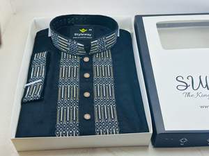 Vêtements de mode Punjabi traditionnels en laine à double boutonnage respirants grande taille pour hommes du Bangladesh - Product Image 2