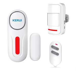 Kerui Smart Mini Kit de alarma de ventana de puerta de seguridad Detector de movimiento infrarrojo Alarma en el sitio Conjunto para el hogar