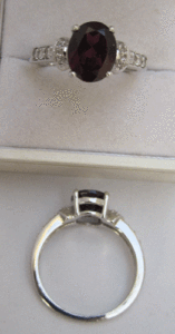 Shah Gems Women's Natural <b>Garnet</b> <b>Ring</b> in 925 Sterling <b>Silver</b> Rhodium Plated Fine Jewelry for Everyday Wear - Product Image 1