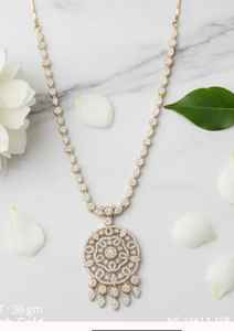 สร้อยคอเพชรสวิสสีทองสำหรับงานปาร์ตี้เครื่องประดับคุณภาพสูงสำหรับผู้หญิงทำมือระดับพรีเมียม - Product Image 2