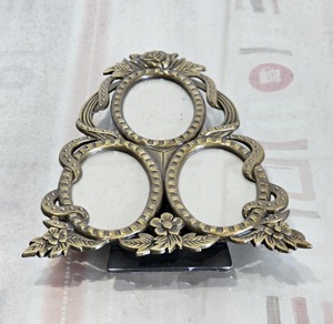 Beautiful Floral Engraved <b>Black</b> 3 in 1 <b>Photo</b> <b>Frame</b> Decorative Picture Holder for Tabletop Home Office Gift Memories - Product Image 1