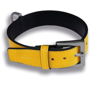 Collar de perro de cuero marrón claro de alta calidad con correa personalizado ligero cómodo duradero patrón sólido estilo Simple - Product Image 6