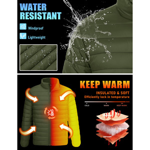 Chaqueta Ligera de Tela de Poliéster para Exteriores con Logotipo Personalizado de Alta Calidad para Hombre, Chaqueta de Invierno con Capucha y Burbujas para Hombre - Product Image 2