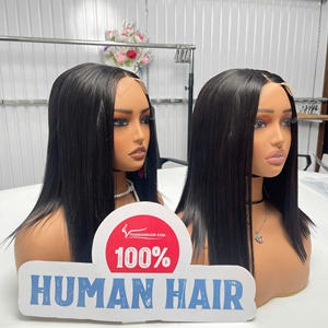 GRAN VENTA Peluca de pelo virgen vietnamita recto de hueso de varios colores con cierre de encaje transparente 2x6 Peluca Bob de parte media - Product Image 2