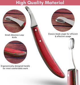 Herramienta de herrador de cuchillo de pezuña de bucle de absceso de caballo de alta calidad, mayor control para trabajo detallado, mango largo de madera múltiple para caballo - Product Image 3