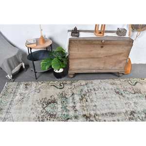 Alfombra turca hecha a mano Vintage 4,1X9,8 pies Beige verde Rectangular Aubusson diseño para sala de estar pasillo perfecto como alfombra de noche - Product Image 2