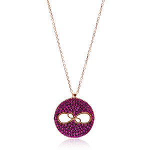 Ruby Stone Infinity Design Collier En Gros Turc À La Main 925 Bijoux En Argent Sterling - Product Image 1