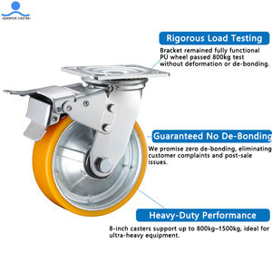 6 Zoll 8 Zoll Schwenk ausrüstung Stahl kern PU Schlag festes Nylon Hochleistungs-Lenkrad last 500kg - Product Image 4