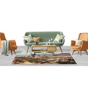 Cappadocia <b>Rug</b>: Air Balloon Landscape, Pet Friendly Home Decor,<b>Chenille</b> <b>Rug</b> - Product Image 4