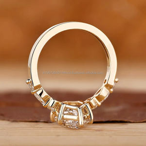 แหวนหมั้นเพชรแบบหรูหรา10K 14K 18K สีทองสำหรับผู้หญิงได้รับการรับรองจากร้านอีจีไอสไตล์โรแมนติก - Product Image 3