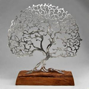 Escultura de árbol de Metal decorativa hecha a mano ShinyPine AuraBranch EternaBloom para decoraciones navideñas para el hogar y la Oficina - Product Image 5