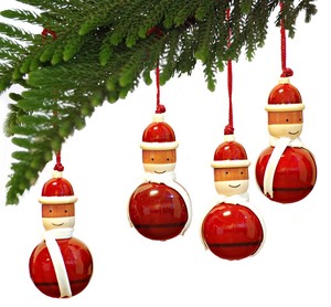 ซานตาคลอสไม้ขนาดเล็กทำด้วยมือสำหรับต้นคริสต์มาสเป็นมิตรกับสิ่งแวดล้อมพร้อมเสน่ห์แบบวินเทจสำหรับตกแต่งบ้านตามเทศกาล - Product Image 5