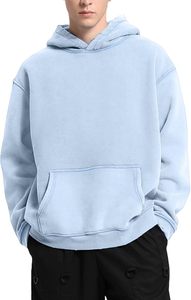 Ensemble de sweat à capuche surdimensionné personnalisé pour hommes 2 pièces pull en coton Jogger Streetwear vêtements d'hiver survêtement en polaire personnalisé teint en plaine - Product Image 2