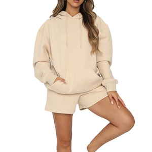 Ensemble d'été à capuche et short pour femmes-Ensemble deux pièces-Vêtements de sport décontractés-Vêtements de sport-Survêtement de mode-Vêtements de détente assortis - Product Image 2