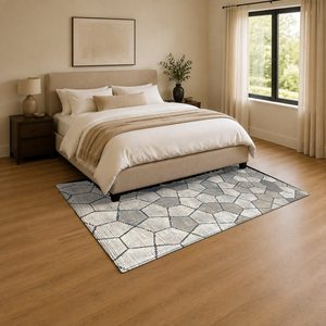 <b>RUGS</b> DEPOT LXDP-0645 Wholesale Grey Silver Modern Vintage Digital Printed Machine Washable Chenille Area <b>Rug</b> <b>Non</b> <b>Slip</b> - Product Image 3