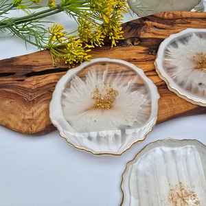 High Gloss <b>Epoxy</b> Resin Bohemian Style Handmade Eco-Friendly Drink Coaster Smooth Surface Customized Design for Premium Home - Product Image 1