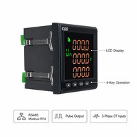 Compteur d'énergie numérique triphasé multifonction avec écran LCD, RS485 Modbus RTU 72 X 72 ESS720E