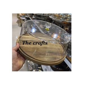 Exquisito Soporte para Tartas de Madera con Tapa de Cristal, Servidor de Postres de Calidad Superior al Mejor Precio - Product Image 1