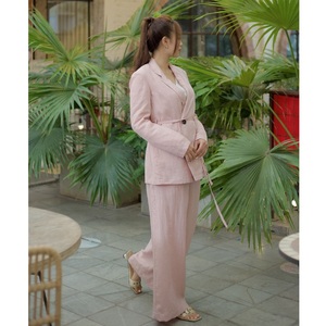 Haute Qualité Plaid Slouch Cravate Vestes Bouton Fermeture Double Boutonnage Hiver Automne Collection Coton Direct Fournisseurs Vietnamiens - Product Image 4