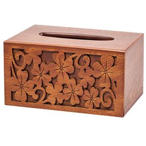 Boîte à mouchoirs en bois de luxe sculptée à la main, finition foncée, pour la décoration de table à manger à l'hôtel et à la maison - Product Image 6