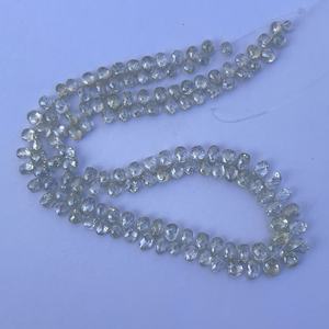 15 20 Pointer 4mm Natural White SI SI1 Diamond Faceted Drops Briolette Beads Strands del fabricante en línea India Alibaba 2025 - Product Image 2