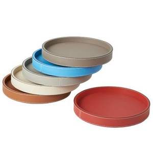 Bandeja de servicio de cuero de alta calidad para estante multiusos con forma de hoja diseñada para uso decorativo y funcional - Product Image 5