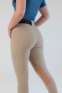 Pantalon d'équitation en velours pour femme, hiver, antidérapant, avec poches double face et taille haute élastique, respirant - Product Image 4