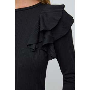 Blusa de Satén Turca con Mangas con Volantes, Decoración de Encaje Bordado, Cuello Alto, Camisa Larga para Mujer, Estilo Casual y Formal, Talla XL - Product Image 3