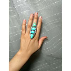 Carlos Francisco <b>Adjustable</b> Sonoran Mountain Turquoise & Sterling Silver <b>Ring</b> Bezel Set Natural Stone for Everyday Wear - Product Image 5