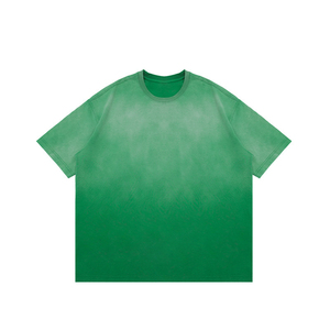 เสื้อยืดผ้าฝ้ายฟอกสีกรดสำหรับผู้ชายขนาดใหญ่พิเศษออกแบบได้ตามต้องการลายพระอาทิตย์จาง220กรัม100% ถักแบบถักทอสำหรับผู้ชาย - Product Image 6