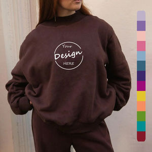 Haute qualité surdimensionné Streetwear doux coton col montant pull pull polaire femmes col montant sweat - Product Image 1