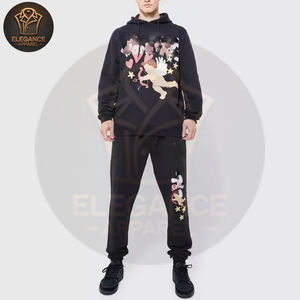 ชุดวอร์มสำหรับผู้ชายชุดออกกำลังกายสีดำแบบแอคทีฟแบบนุ่มสบาย - Product Image 1