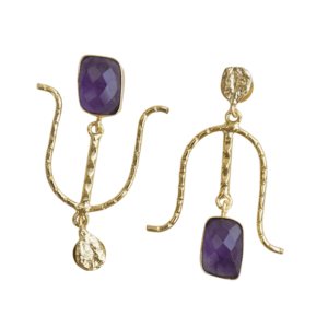 Boucles d'oreilles pendantes en laiton naturel, pierre semi-précieuse naturelle de qualité supérieure, laiton plaqué rhodium, pièce tendance, vente en gros - Product Image 2