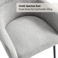 Chaise de salle à manger moderne Offre Spéciale fauteuil en tissu avec dossier et bras incurvés et siège Boucle en laine d'agneau pour salle à manger salon