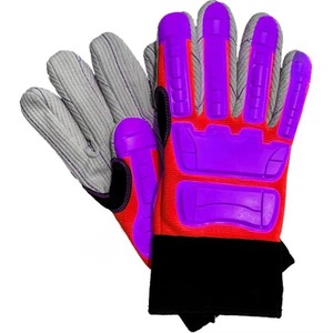 Guantes de trabajo de campo petrolífero para palma de cuero sintético de poliuretano de nailon con agarre fuerte - Product Image 2