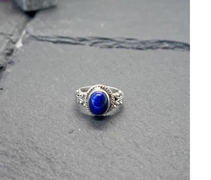 Blue <b>Lapis</b> <b>Lazuli</b> <b>Ring</b> 925 Sterling Silver Natural Gemstone Handmade Elegant Jewelry for Women - Product Image 3