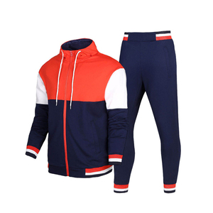 Survêtement de jogging 2 pièces personnalisé pour homme, nouveau design, respirant, coton/polyester, bande réfléchissante, fermeture éclair, tissé - Product Image 3