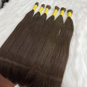 Extensiones de cabello ruso cutícula alineada largo recto marrón paquetes de cabello a granel extensión de cabello humano virgen precio al por mayor - Product Image 1