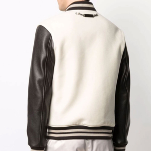 2025 Wholesale Custom Letterman <b>Jackets</b> <b>Men</b> Wool Body Leather Sleeve Windbreak Varsity <b>Jacket</b> for Sale OEM Serviced - Product Image 4