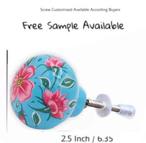 ลูกบิดไม้ทาสีด้วยมือลายดอกไม้สำหรับตู้ลิ้นชักตู้เสื้อผ้าห้องนอนรับประทานอาหารห้องครัว - Product Image 3