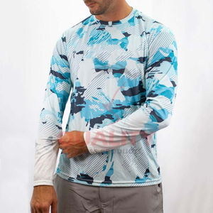 Precio de fábrica, alta calidad, impresión por sublimación personalizada, secado rápido, impermeable, tamaño adulto, camisa de pesca para hombres, servicio OEM para la venta - Product Image 3