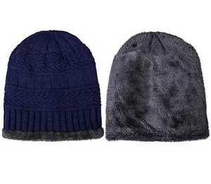ฤดูหนาว Seasons Cap 100% อะคริลิค Beanie หมวกหมวกอบอุ่นด้านในขนแกะ Cuffed Ribbed ฤดูหนาว Warm วาฟเฟิล Beanie หมวกหมวก - Product Image 5