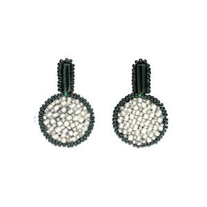 Choix travail manuel broderie blanc et noir perlé boucles d'oreilles goutte élégant fantaisie exclusif Premium et bijoux Unique haut pour fille - Product Image 1