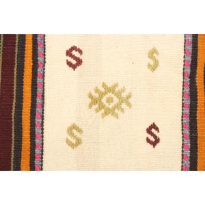 Vintage Turkish Rug, 5x8.6 ft Large Rug, <b>Brown</b> Red Floral <b>Wool</b> Rug - Product Image 4