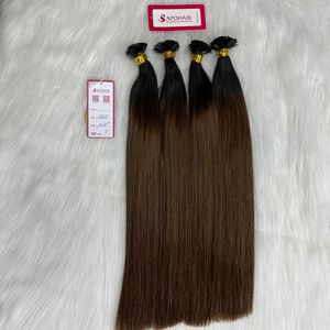 หัวแบนทำจากเคราติน1กรัมสำหรับต่อผมมนุษย์สีออมเบรผมตรงนุ่มคลื่นธรรมชาติส่ง DHL UPS FedEx Viet - Product Image 2