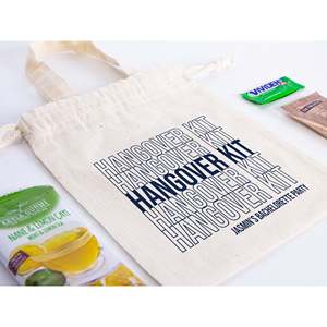 Custom Bachelorette Party Survival Pouch Solid Color Hangover Kit & Recovery Tote <b>Bag</b> with <b>Drawstring</b> Closure - Product Image 1
