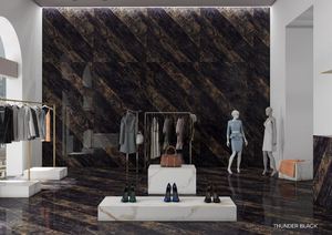 Fourniture directe d'usine 160X320 CM grande dalle de carreaux de porcelaine pour la décoration de salon carreaux de céramique noir tonnerre - Product Image 3