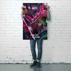 Póster de Estilo Moderno de Squid Game con Diseño de Escaleras Locas para Decoración de Pared de Netflix - Product Image 1