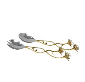 Ensemble de couverts de table décoratifs faits à la main Saladier en métal argenté pour hôtel et restaurant - Product Image 5