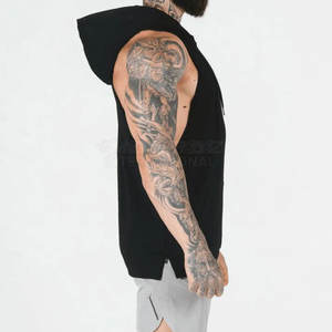 Vente en gros de sweats à capuche sans manches pour hommes fitness personnalisés sweat à capuche décontracté pour hommes mode chaude sweat à capuche personnalisé - Product Image 5